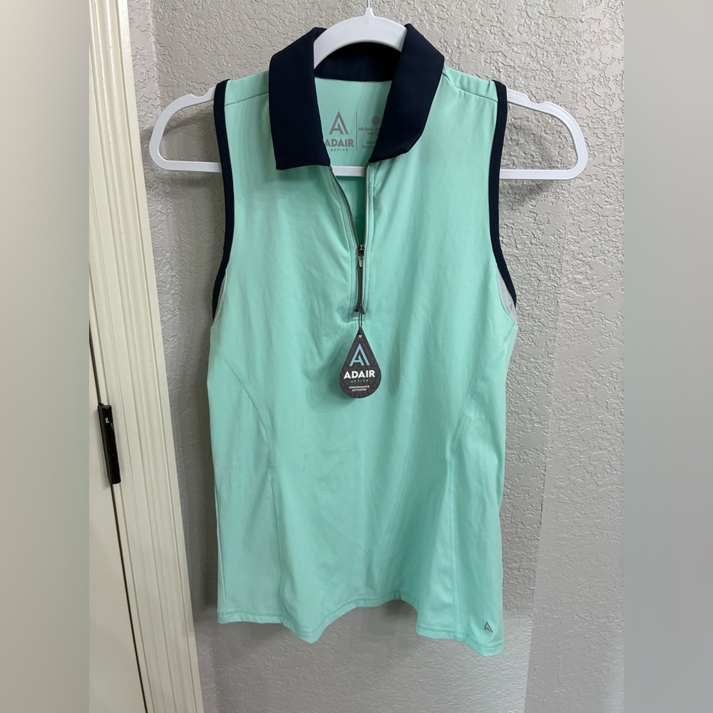 Adair Active Mint and Navy Golf Top